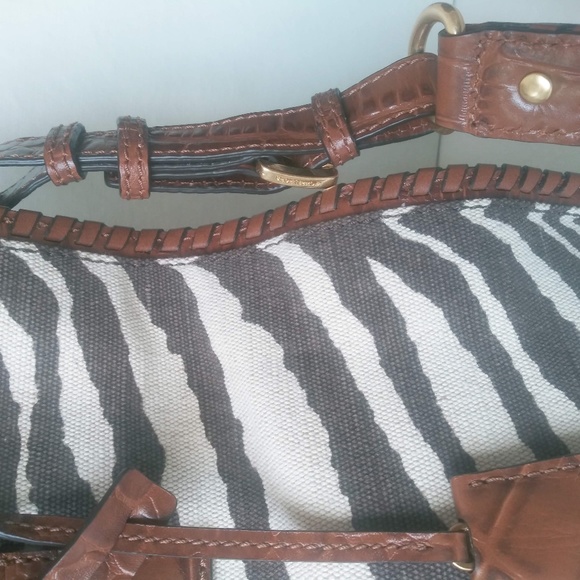 Michael Kors "Hamilton" Zebra Print Canvas & Leather Trim Tote - Picture 5 of 16